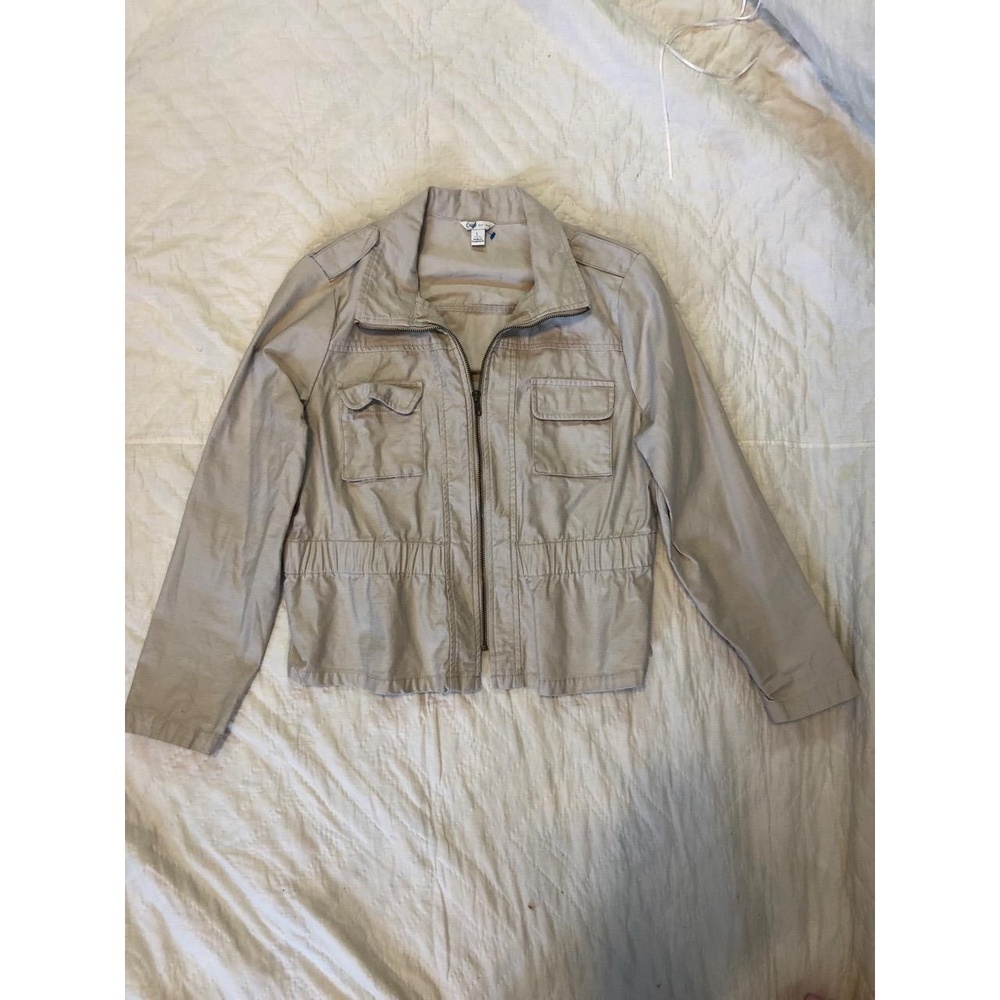 Cato Khaki Zip Front Chest Pockets Utility Jacket